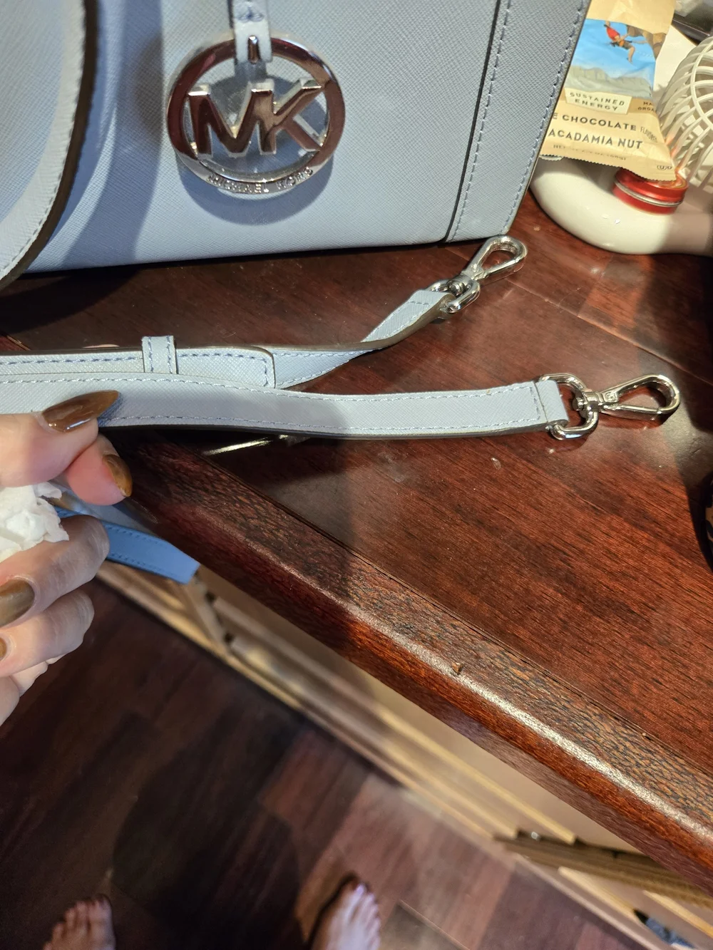 MICHAEL KORS Light Blue Saffiano Leather Tote